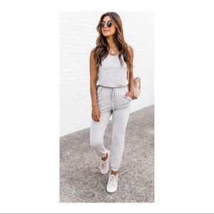 Let’s be happy heather jumpsuit